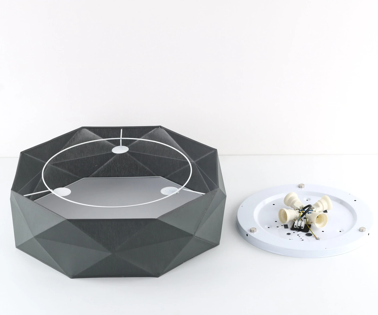 KANTOOR ceiling light 4xE27 – grey, geometric shades