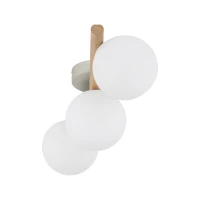 ESTERA Wood ceiling light 3-light – white, natural accent - Image 6