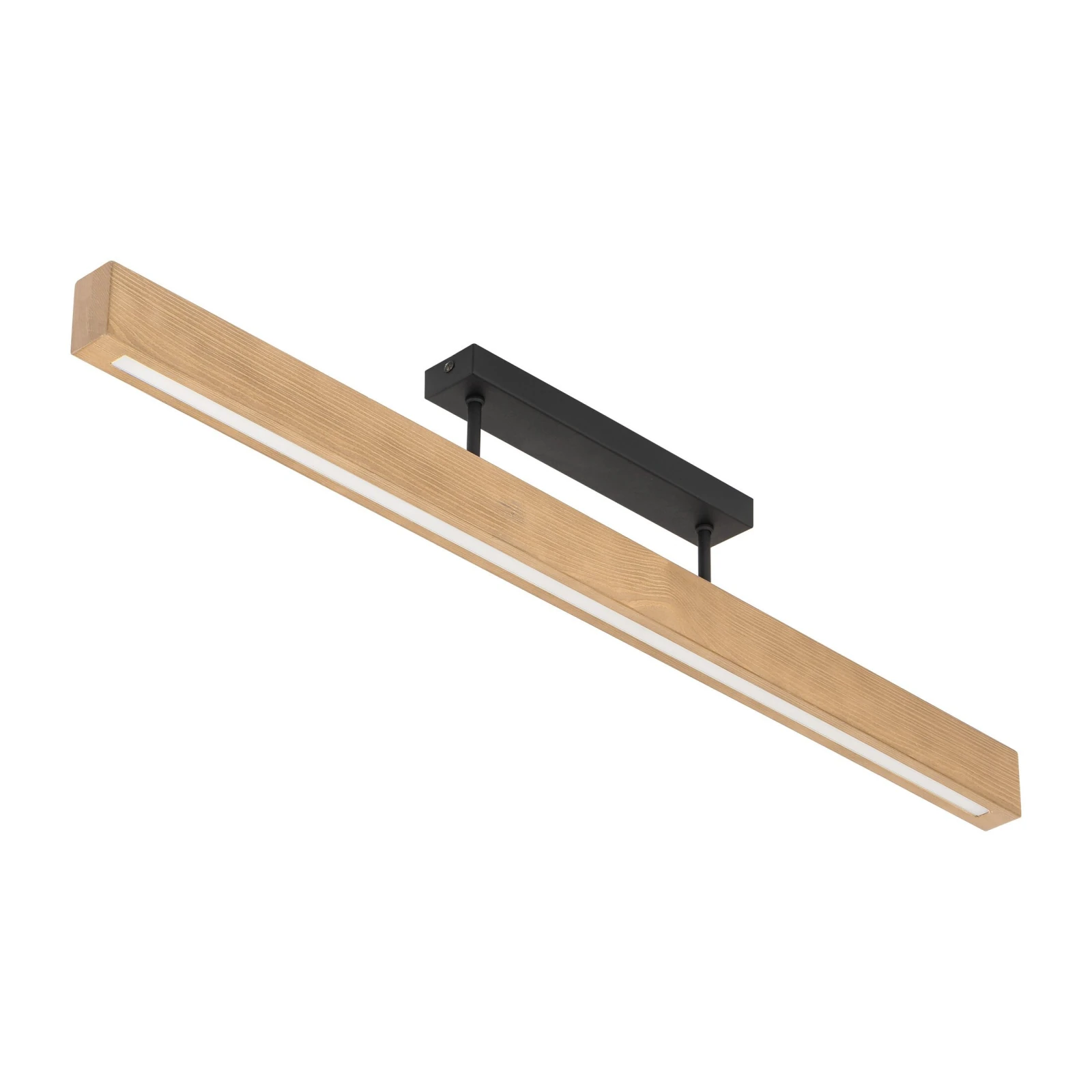 LED ceiling light 22 W – linear, pine and black, warm light
