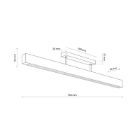 LED ceiling light 22 W – linear, pine and black, warm light - Image 6