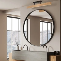 LED ceiling light 22 W – linear, pine and black, warm light - Image 1