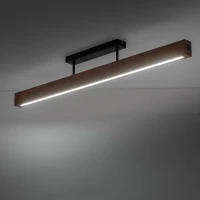 LED ceiling light 22 W – linear, walnut and black, warm light - Image 5