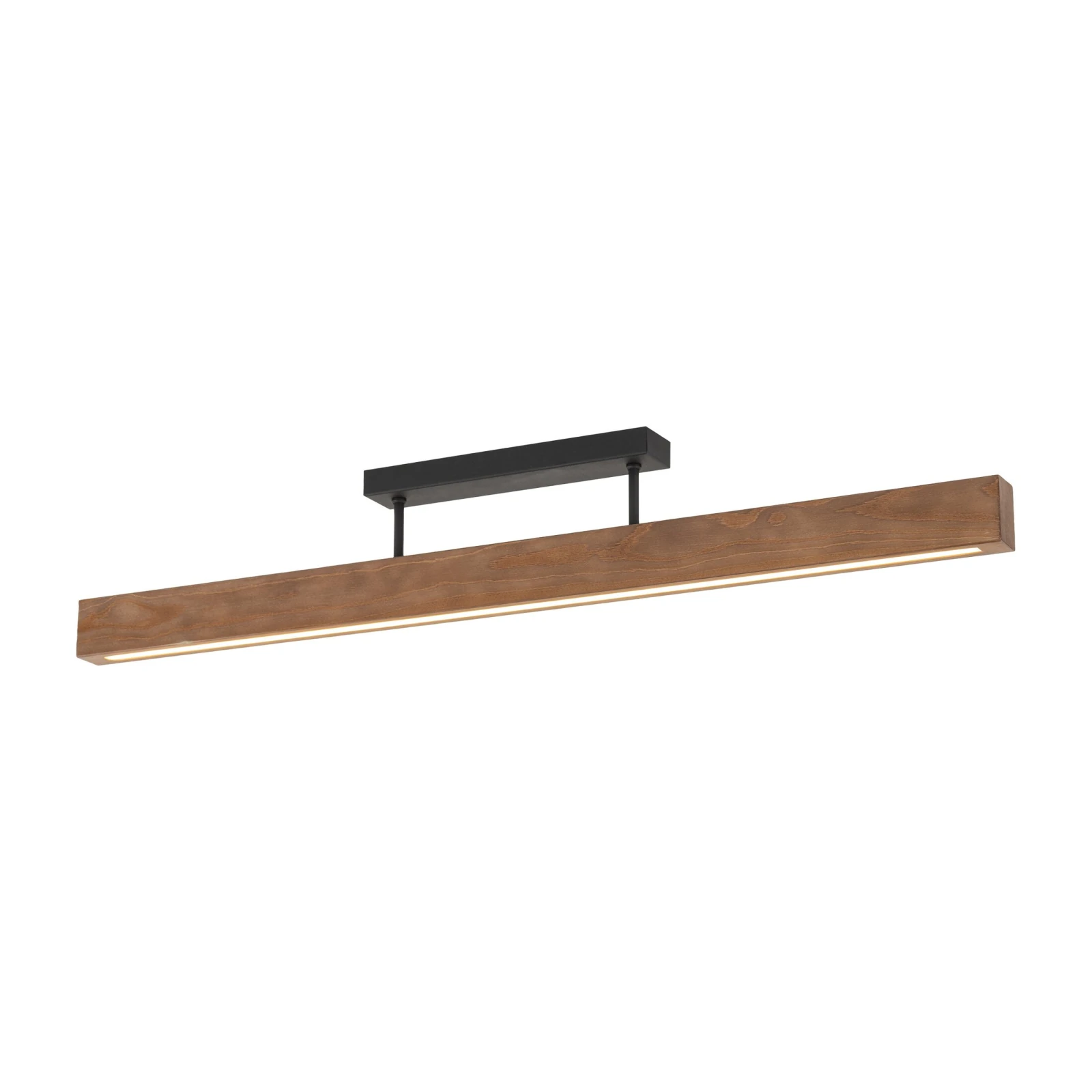 LED ceiling light 22 W – linear, walnut and black, warm light
