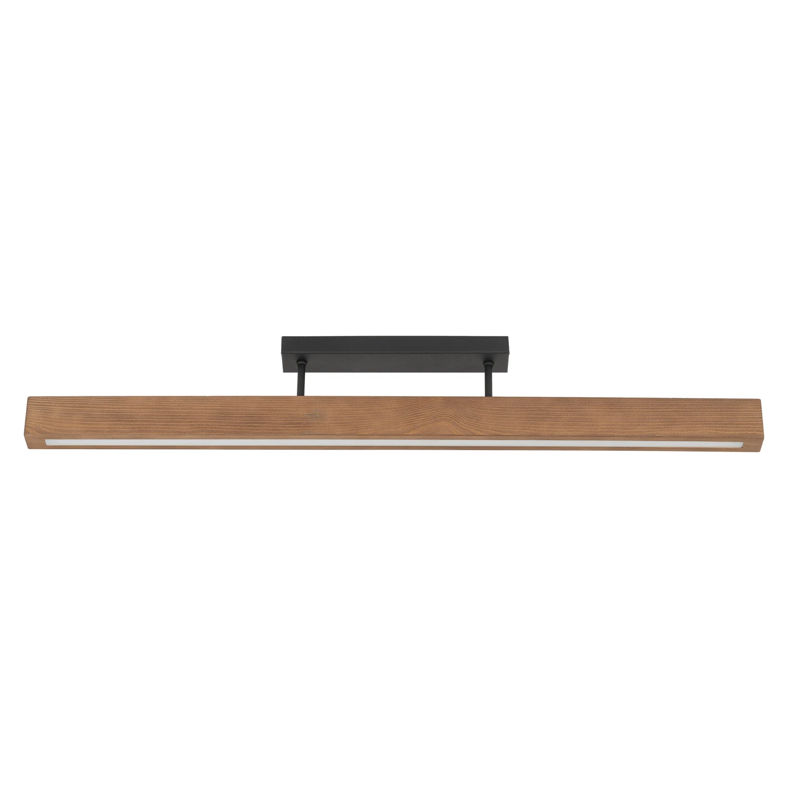 LED ceiling light 22 W – linear, walnut and black, warm light