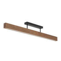 LED ceiling light 22 W – linear, walnut and black, warm light - Image 2