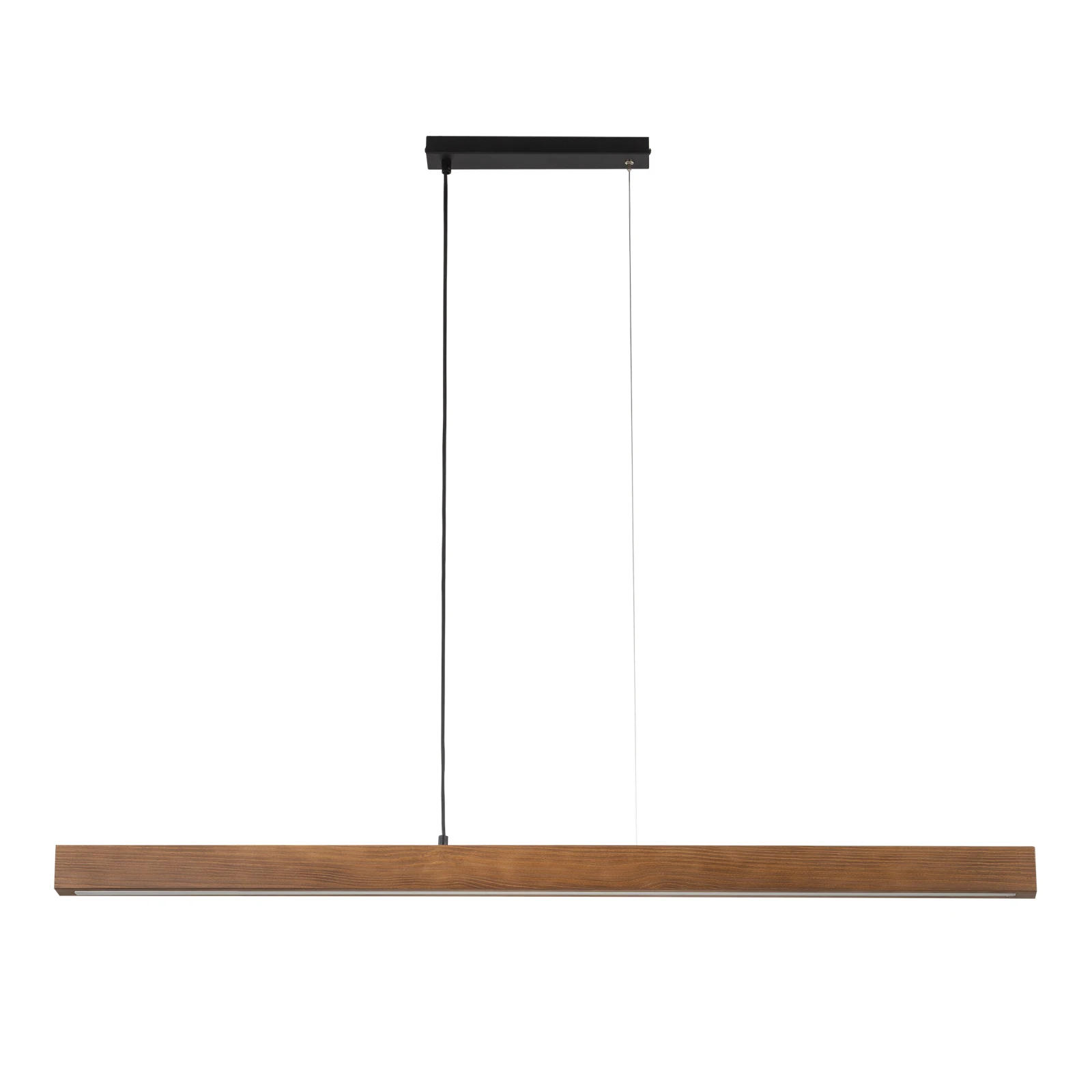 LED pendant light 13 W – linear, walnut and black, warm dimmable glow