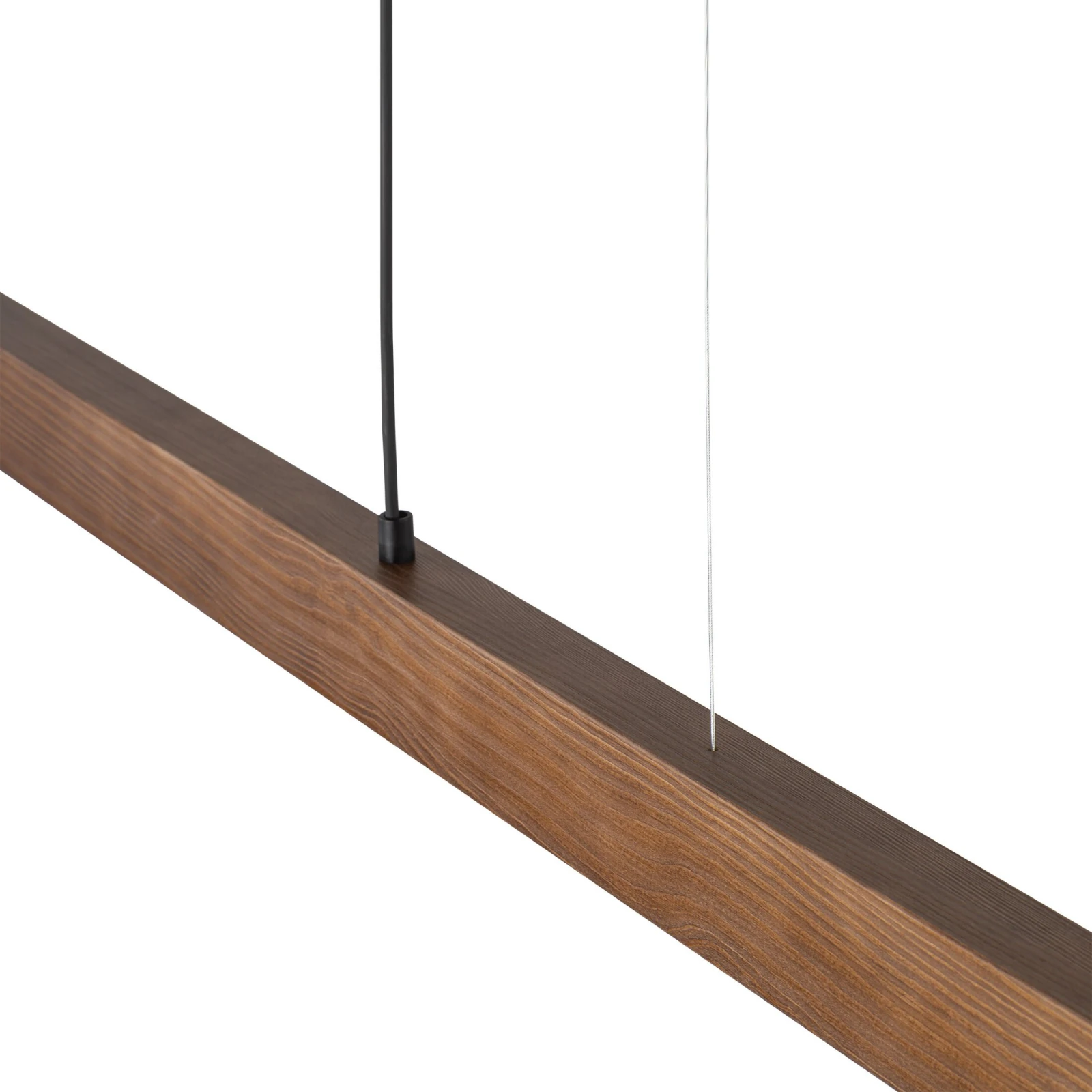 LED pendant light 13 W – linear, walnut and black, warm dimmable glow