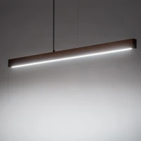LED pendant light 13 W – linear, walnut and black, warm dimmable glow - Image 8