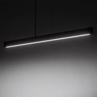 LED pendant light 13 W – linear, walnut and black, warm dimmable glow - Image 9