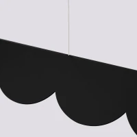 Pakabinamas šviestuvas 131 cm – linijinis, juodas, šiltos LED šviesos - Nuotrauka 6