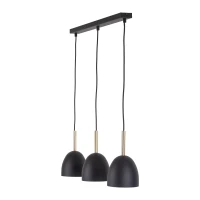 Pendant light 3xE27 – round shades, black, gold accents - Image 4