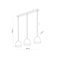 Pendant light 3xE27 – round shades, black, gold accents - Image 7