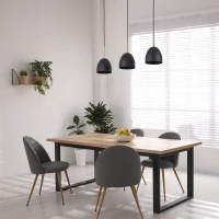 Pendant light 3xE27 – round shades, black, gold accents - Image 1