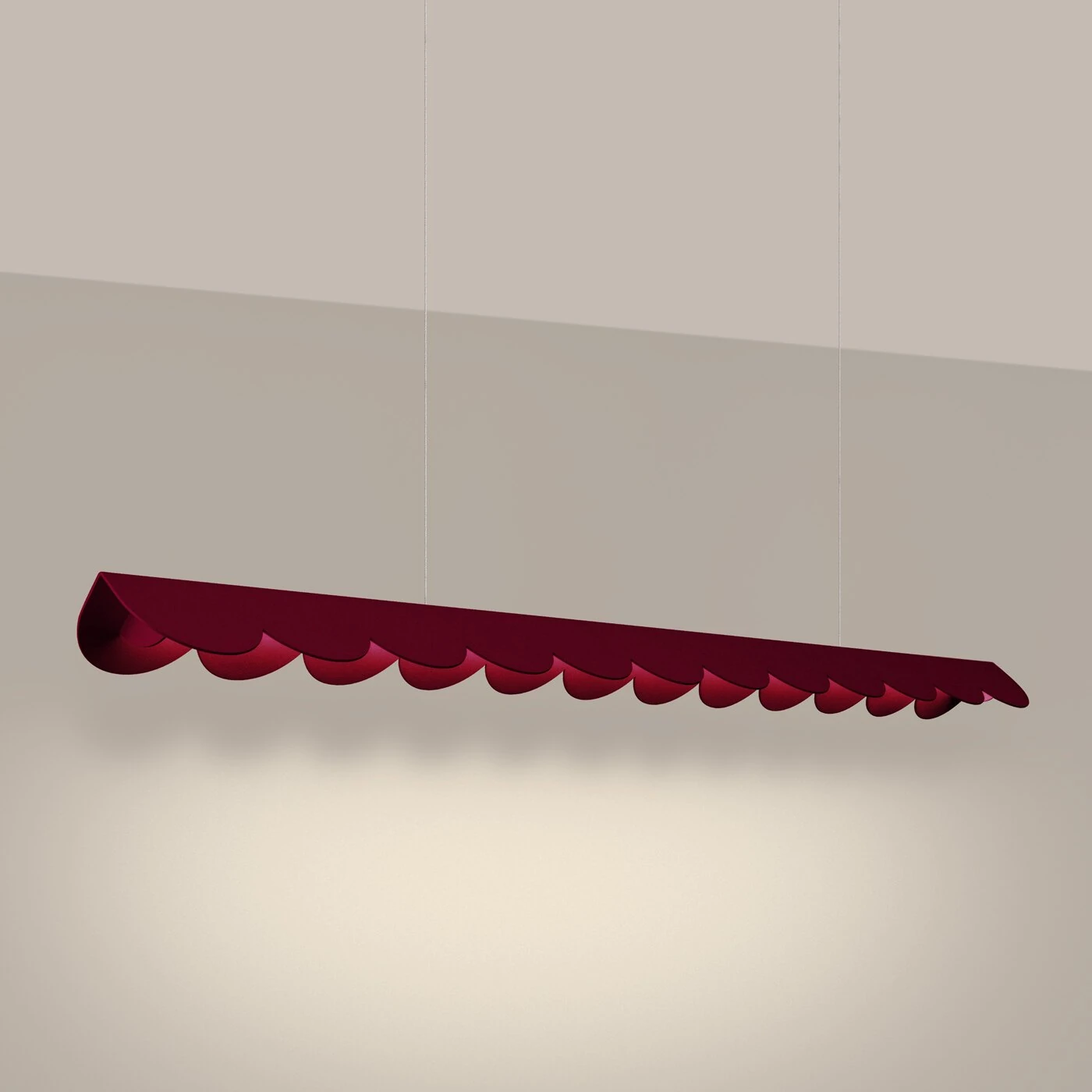Pendant lamp 131 cm – linear, burgundy, LED 16W