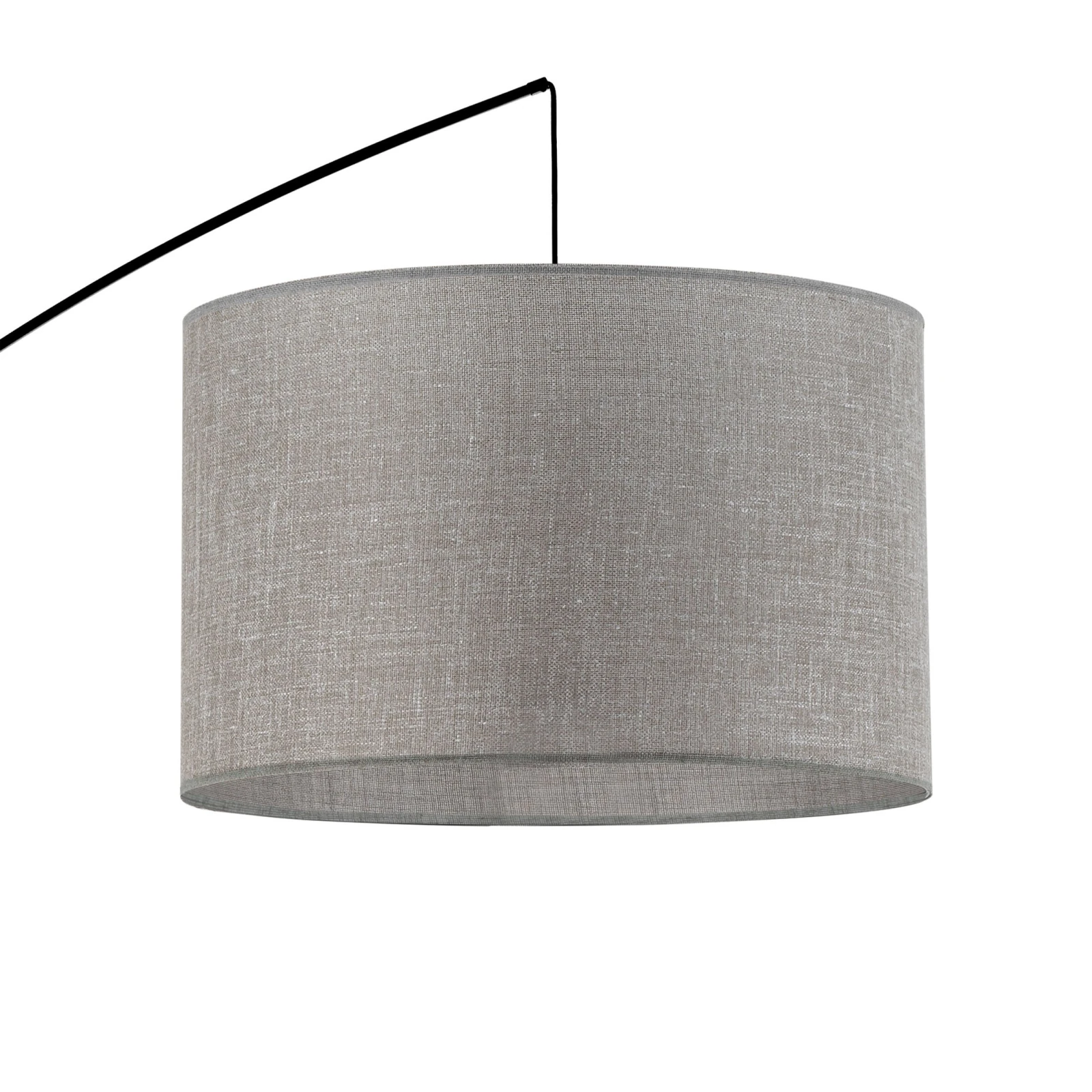 E27 floor lamp 15 W – arc frame, grey shade, black stand