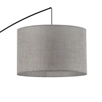 E27 floor lamp 15 W – arc frame, grey shade, black stand - Image 2