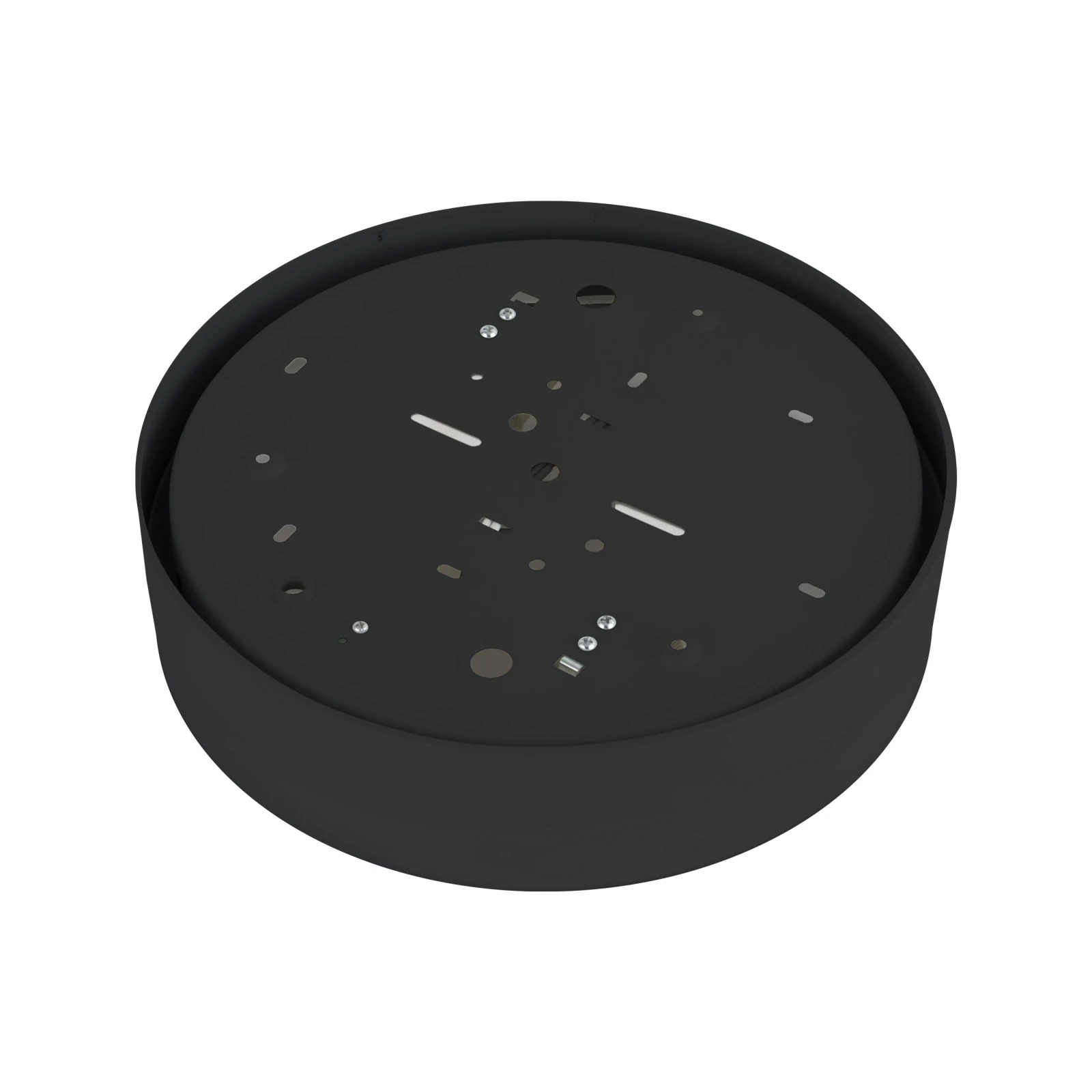 2xE27 ceiling light – round, black, IP44 bathroom rated