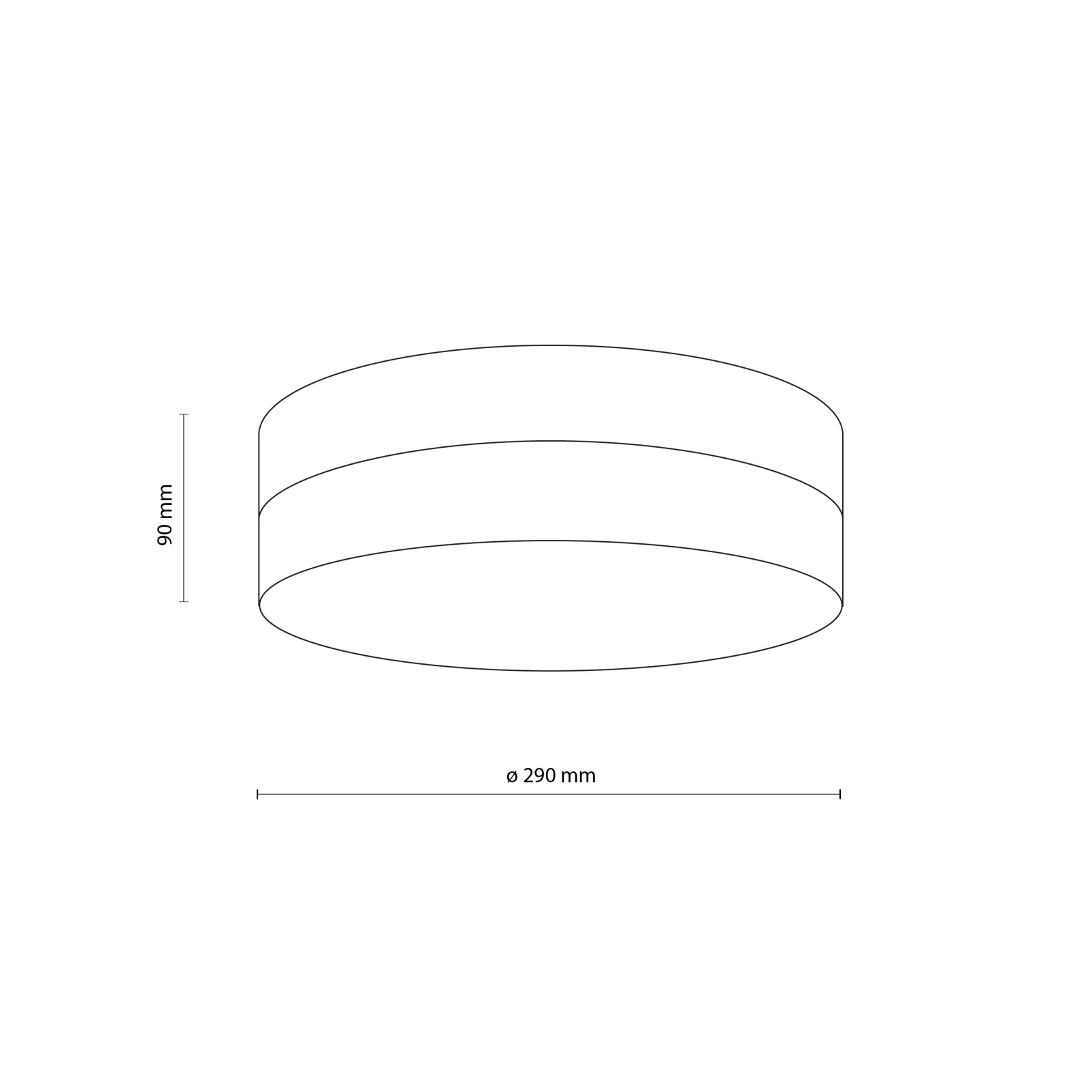 2xE27 ceiling light – round, black, IP44 bathroom rated