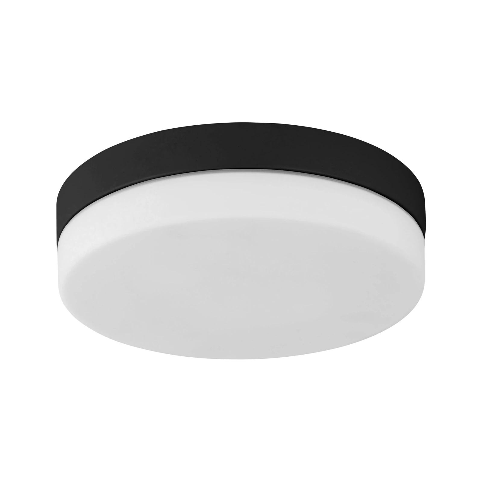 2xE27 ceiling light – round, black, IP44 bathroom rated