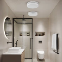 Bathroom ceiling light 29 cm – round, white, IP44 rated - Image 1