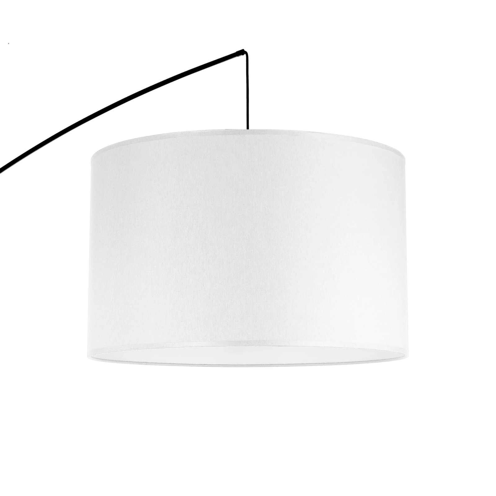 Floor lamp 245 cm – arched, black, white drum shade