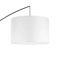 Floor lamp 245 cm – arched, black, white drum shade - Image 2