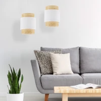 Pakabinamas šviestuvas, 20 cm, baltas su pintu akcentu - Nuotrauka 3