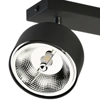 Ceiling lamp 2x20W – black, round adjustable spotlights - Image 4