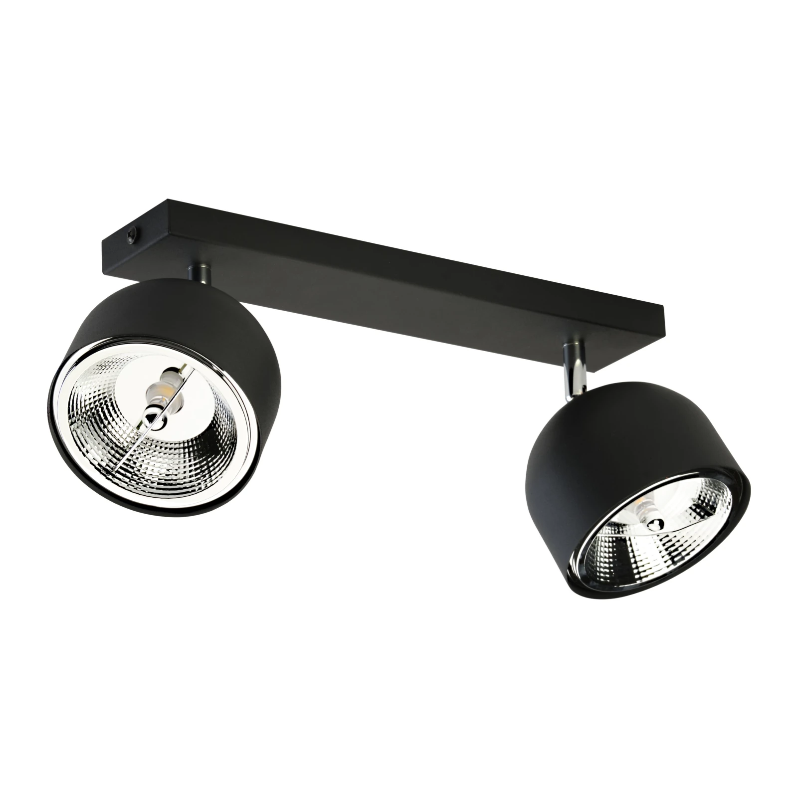 Ceiling lamp 2x20W – black, round adjustable spotlights