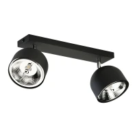 Ceiling lamp 2x20W – black, round adjustable spotlights - Image 2