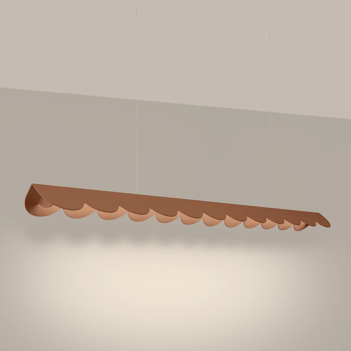 Pakabinamas LED šviestuvas 131 cm – banguotas linijinis, moka, CRI93
