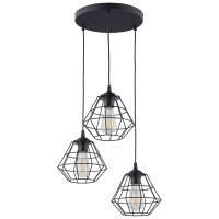 Pendant light 3xE27 – black, three-light design