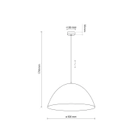 Pakabinamas šviestuvas 50 cm E27, juodas - Nuotrauka 4