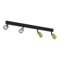 Juodos ir aukso spalvos linijinis lubinis šviestuvas 70 cm, 4xGU10 - Nuotrauka 1