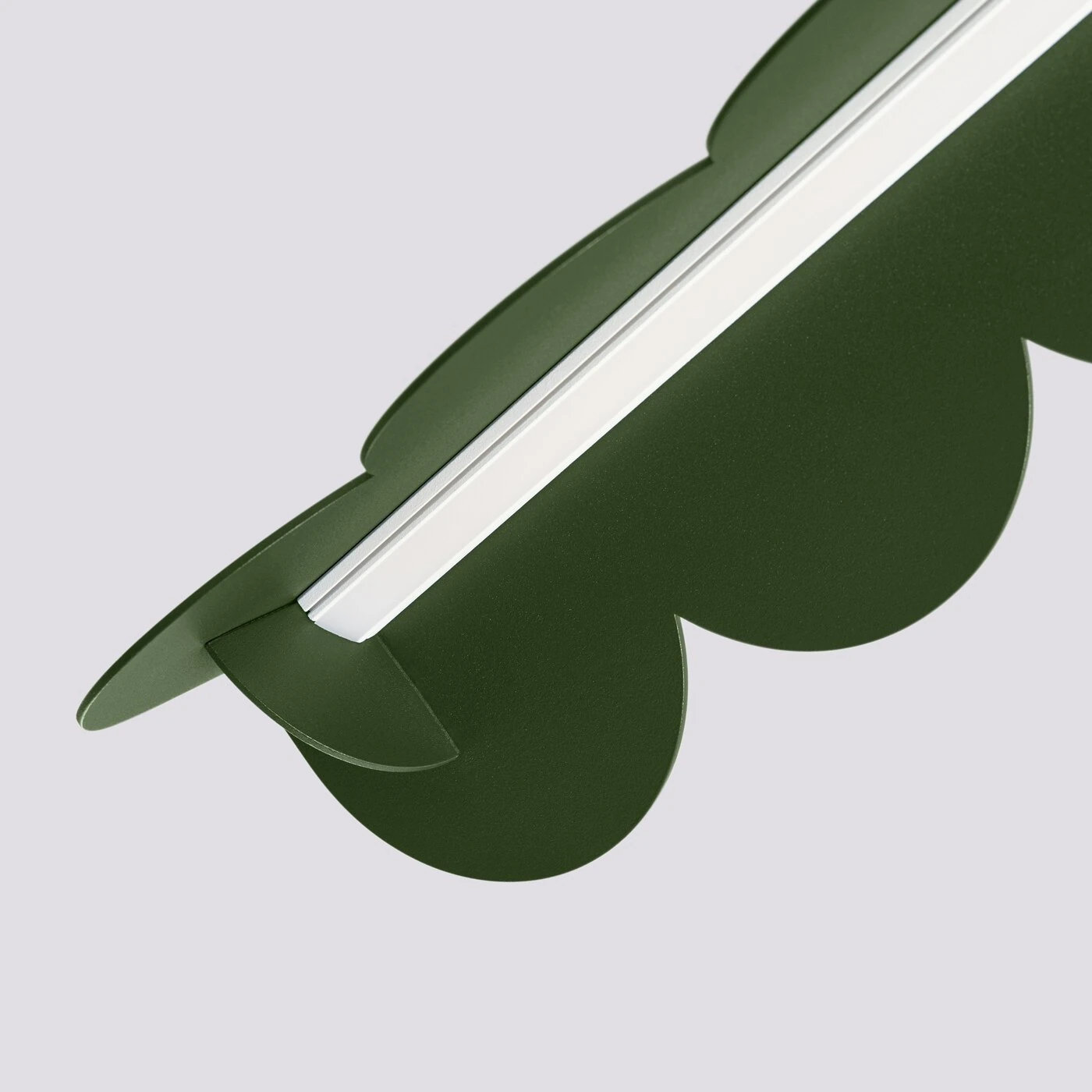 Pendant lamp 16W – linear, olive green, warm LED