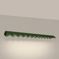 Pendant lamp 16W – linear, olive green, warm LED - Image 1
