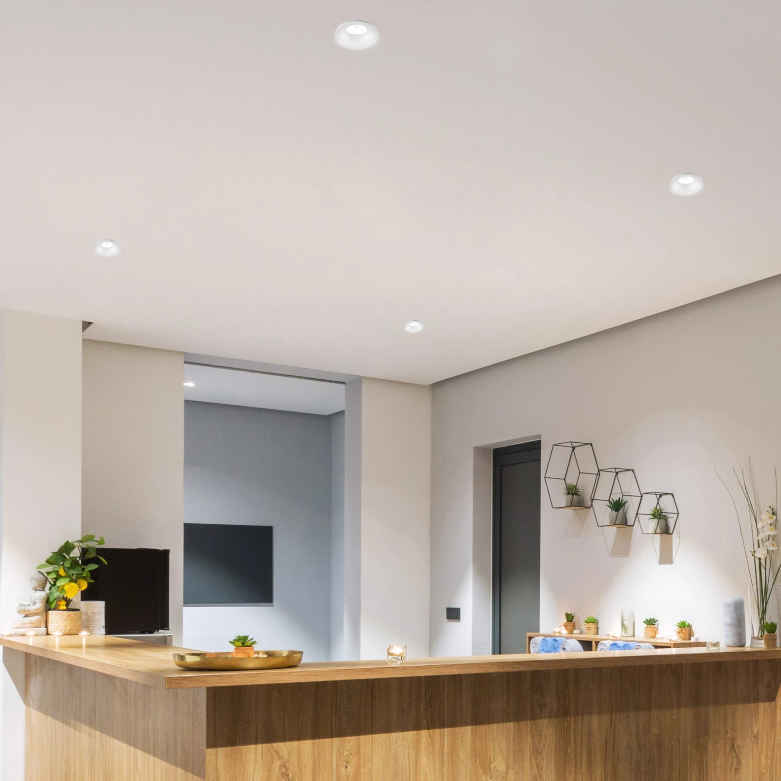 EYE GU10 recessed light – round, white, IP44