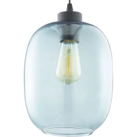 ELIO pendant light – blue glass, black frame, E27 fitting - Image 3