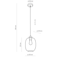 ELIO pendant light – blue glass, black frame, E27 fitting - Image 5
