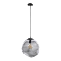 Pendant light E27 – irregular shape, black, glass shade - Image 2