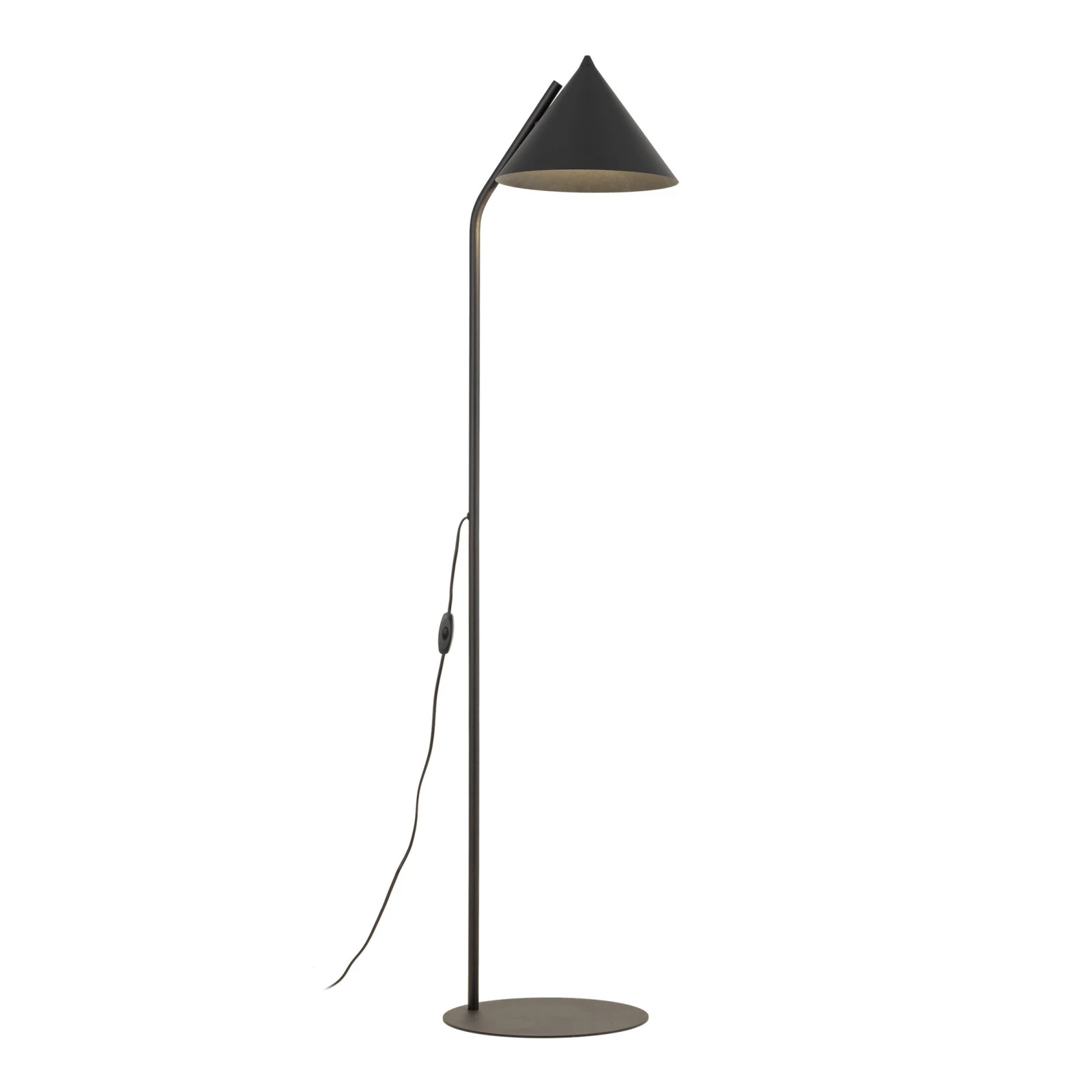 Floor lamp 15 W – conical shade, black, E27