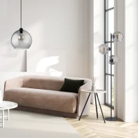 Pendant light E27 – cube shape, graphite, glass shade - Image 2