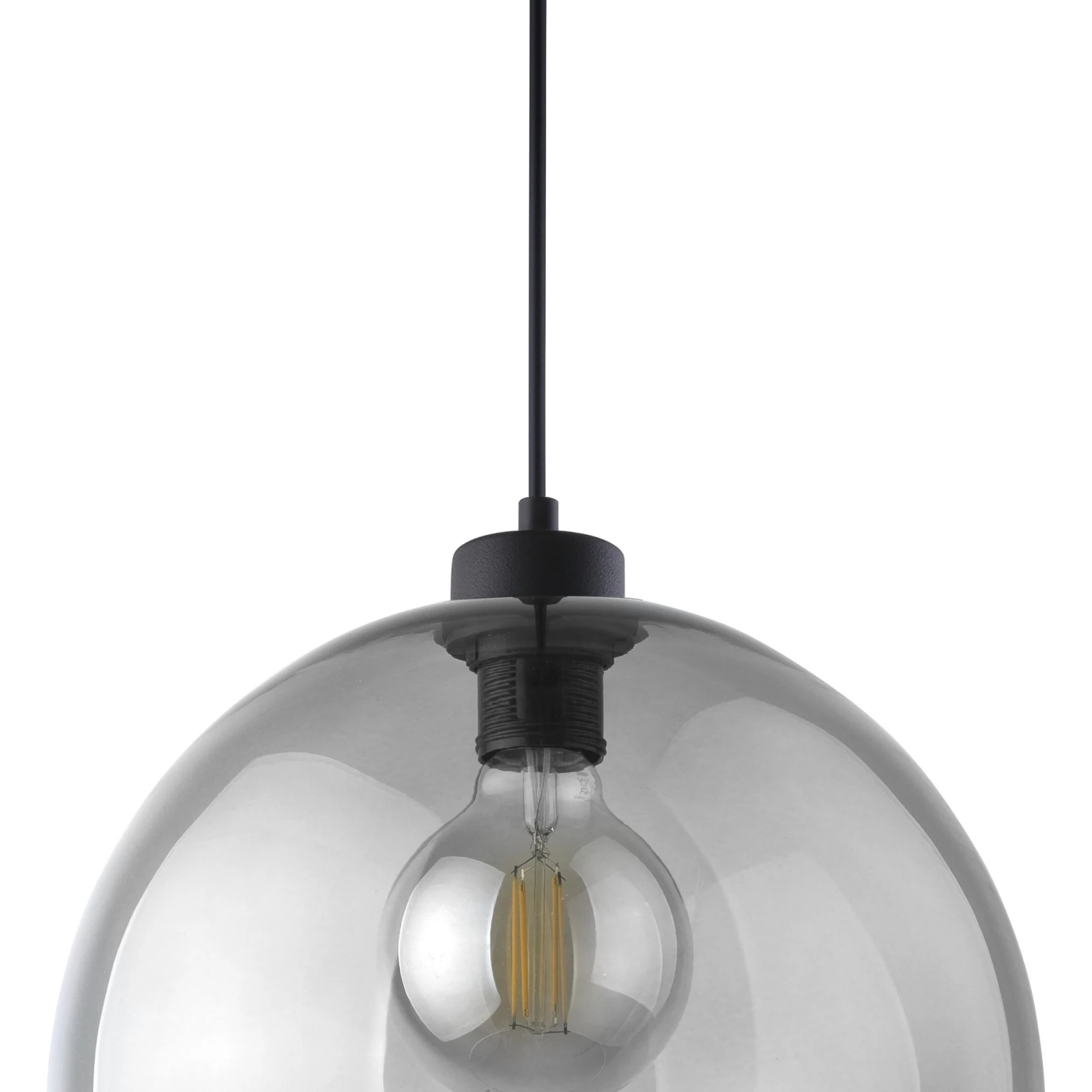 Pendant light E27 – cube shape, graphite, glass shade