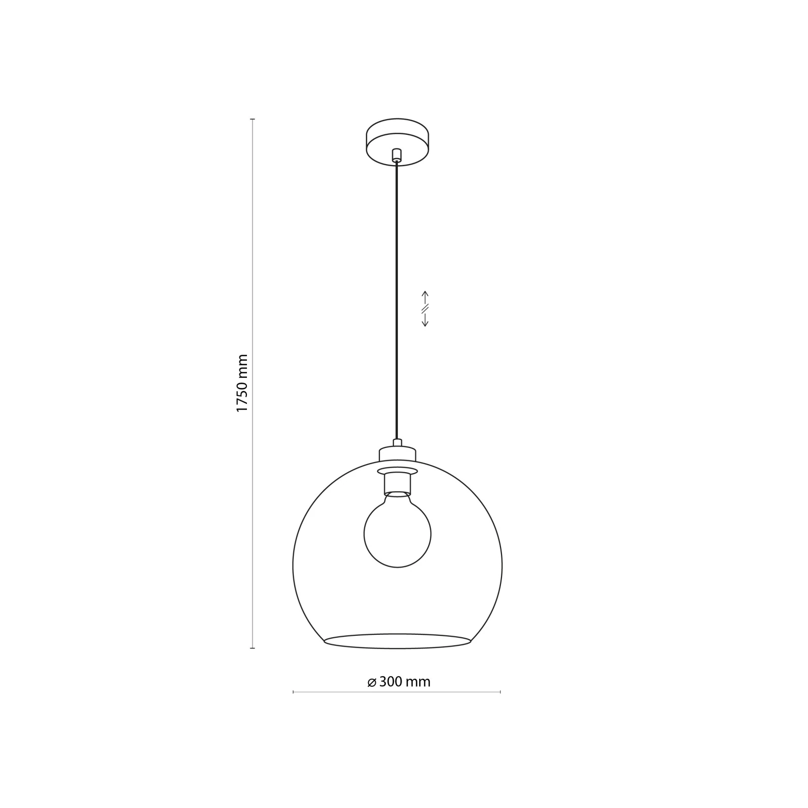 Pendant light E27 – cube shape, graphite, glass shade