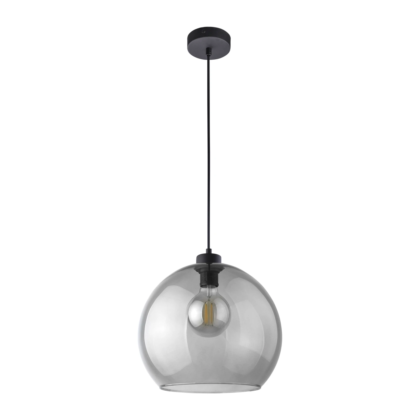 Pendant light E27 – cube shape, graphite, glass shade