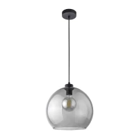 Pendant light E27 – cube shape, graphite, glass shade - Image 1