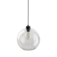 Pendant light 1x15 W – clear glass shade, black details - Image 3