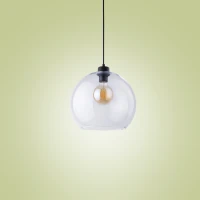 Pendant light 1x15 W – clear glass shade, black details - Image 4