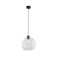 Pendant light 1x15 W – clear glass shade, black details - Image 5