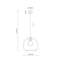 Pendant light 1x15 W – clear glass shade, black details - Image 6